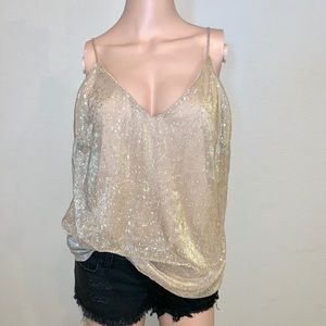 Gypsies & Moondust Gold Shimmer Tank Top